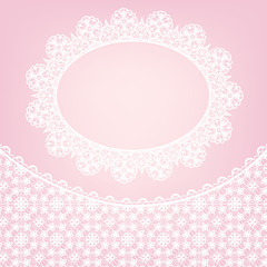 lace frame on pink background