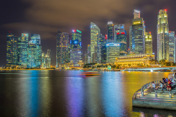 Fototapeta premium Landscape of the Singapore financial district and business building