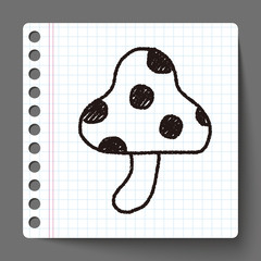 mushroom doodle drawing