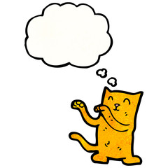 cartoon cat with thought bubble