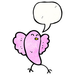 little pink bird cartoon