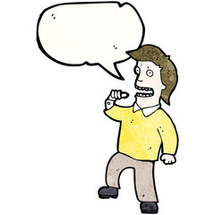 cartoon confident man pointing at self