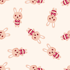 animal rabbit summer cartoon ,seamless pattern