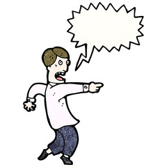 cartoon man pointing accusation