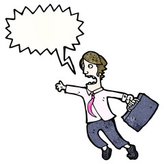 cartoon rushing businessman