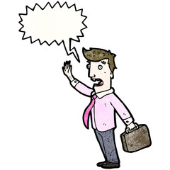 cartoon man shouting warning