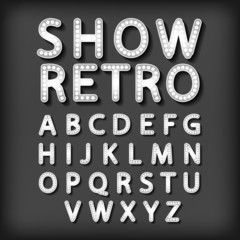 Vector set Retro neon sign, vintage billboard, bright signboard, light banner