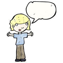 cartoon boy giving thumbs up sign