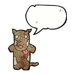 cartoon dog with speech bubble