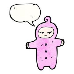 cartoon baby with speech bubble