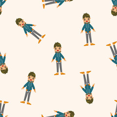 boy man cartoon ,seamless pattern