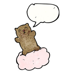 bear on cloud cartoon