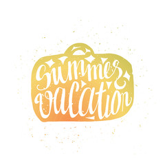 Motivational travel poster with suitcase