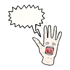 screaming hand cartoon