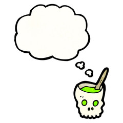 cartoon gross skull bowl