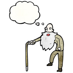 old man with walking stick