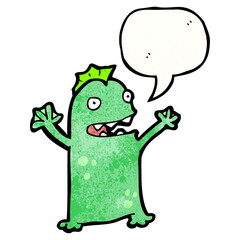 cartoon happy swamp monster