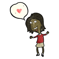 cartoon woman in love