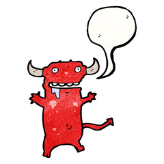 cartoon greedy little devil