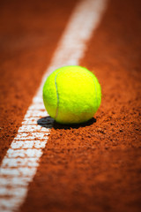Tennis Ball on a tennis court 