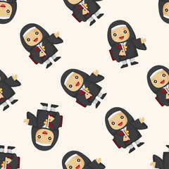 pastor and nun ,seamless pattern