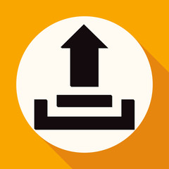 download icon on white circle with a long shadow