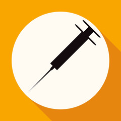 medicine icon on white circle with a long shadow