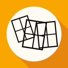 Window icon on white circle with a long shadow