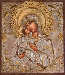 Fotobehang Jerusalem - Madonna in Russian orthodox Church of Mary of Magdalene © Renáta Sedmáková