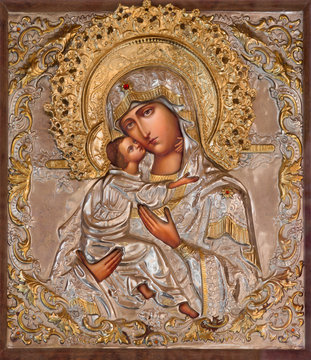 Jerusalem - Madonna in Russian orthodox Church of Mary of Magdalene