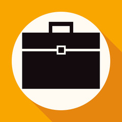 suitcase icon on white circle with a long shadow