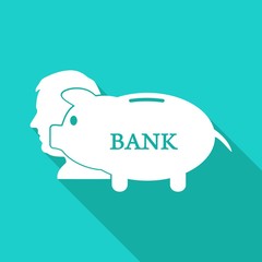 Icon Money bag Icon with a long shadow