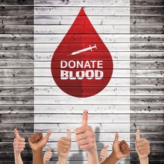 Composite image of donate blood