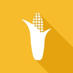 Corn icon with a long shadow
