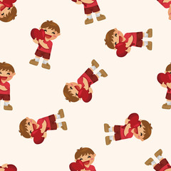 people with heart character ,seamless pattern