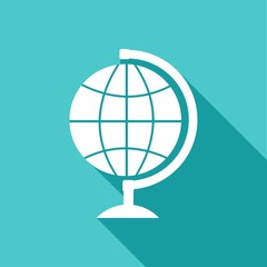 Icon Hand drawn earth with a long shadow