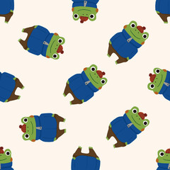 winter animal frog icon 10,seamless pattern