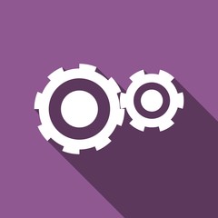 Icon Cogs with a long shadow