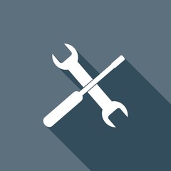 Setting icon with a long shadow