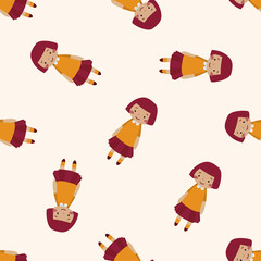 family girl character icon 10,seamless pattern