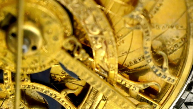 A classic model of a gold plated clock. It has gold all over with beautiful design on it