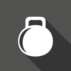 dumbbell icon with a long shadow