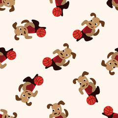 sport animal dog cartoon ,seamless pattern