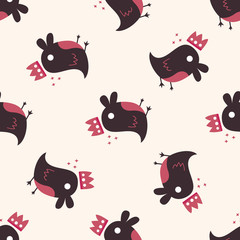 Animal bird icon, 10,seamless pattern