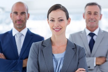 Business colleagues smiling at camera