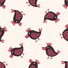 Animal bird icon, 10,seamless pattern