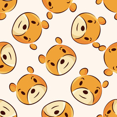 Animal bear icon, 10,seamless pattern