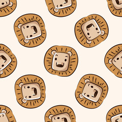 Obraz premium Animal lion icon, 10,seamless pattern