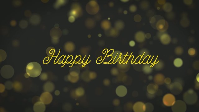 Happy Birthday - funkelnde Kalligrafie