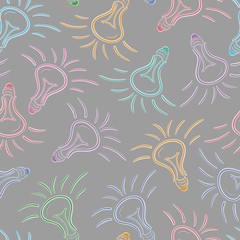 Naklejka premium color bulbs, sketch, seamless pattern